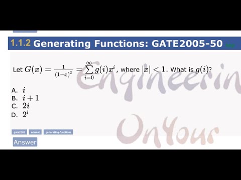 GATE -2005 | Generating Function | Gateoverflow | PYQ