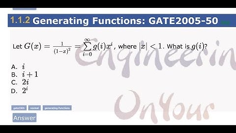 GATE -2005 | Generating Function | Gateoverflow | PYQ