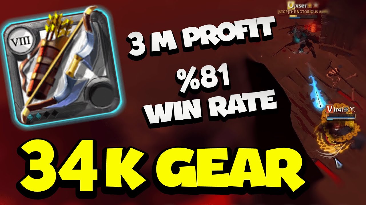34K BUILD !!! 3M PROFIT | %81 WIN RATE | WARBOW SOLO PVP | Corrupted Dungeon ( Albion Online )