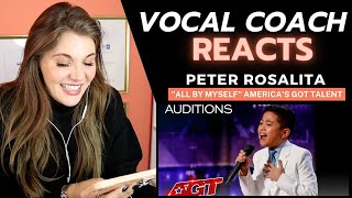 Vocal Coach|Reacts  10-Year-Old Peter Rosalita SHOCKS The Judges With &quot;All By Myself
