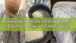Review Homemate Heated Blanket Electric Throw - 50"x60" Heating Blanket Throw 1/2/4/6/8 Hours Auto-O screenshot 5
