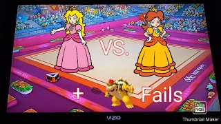 Mario & Sonic London 2012 Olympic Games - Rhythmic Ribbon Peach Vs. Daisy Bowser Fails
