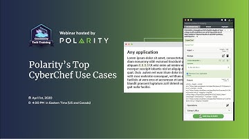 Community Tech Training: Polarity’s Top CyberChef Use Cases