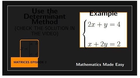 Use the Determinant Method to Solve Simultaneous Equations