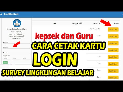 CARA CETAK KARTU LOGIN SURVEY LINGKUNGAN BELAJAR KEPALA SEKOLAH DAN GURU 2021