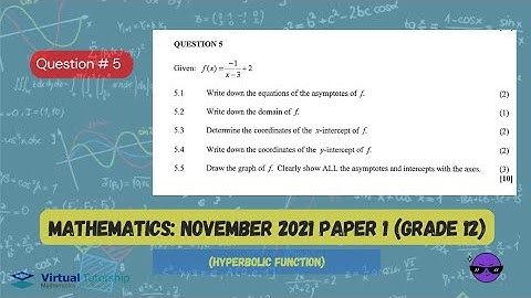 HYPERBOLIC FUNCTION| November 2021: MATHEMATICS Paper 1 Question 05 (Grade 12)