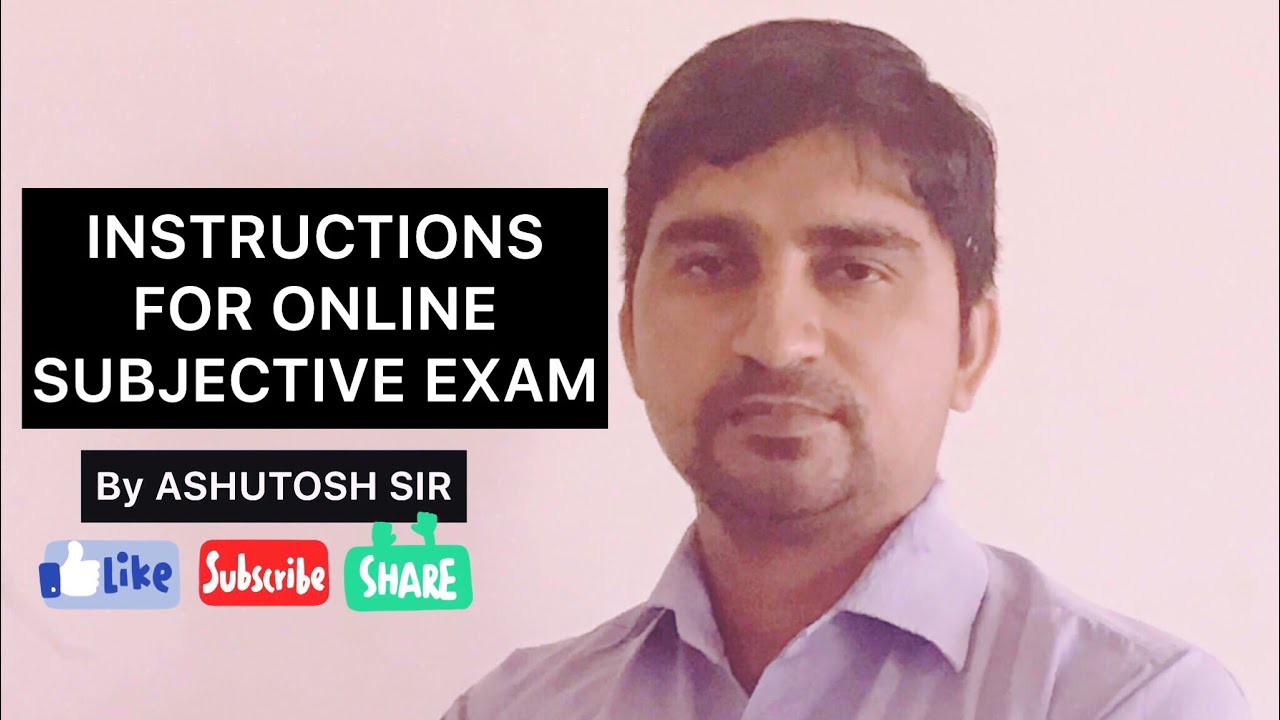 INSTRUCTIONS FOR ONLINE SUBJECTIVE EXAM