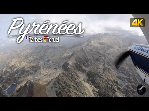 Pyrénées Mountains • Flying from Tarbes, France🇫🇷 to Teruel, Spain🇪🇸
