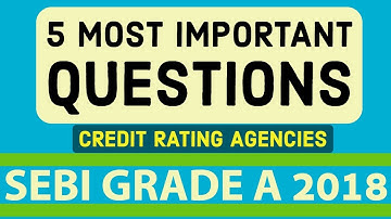 5 Most Important Questions | Credit Rating Agencies | SEBI Grade A 2018