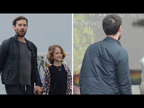 gossip grill Tobey Maguire Takes A Stroll With Son Otis