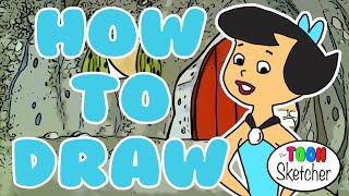How to Draw Betty Rubble From The Flintstones