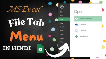 Microsoft Excel File Menu all option in Hindi || Microsoft Excel File Menu all option in Hindi