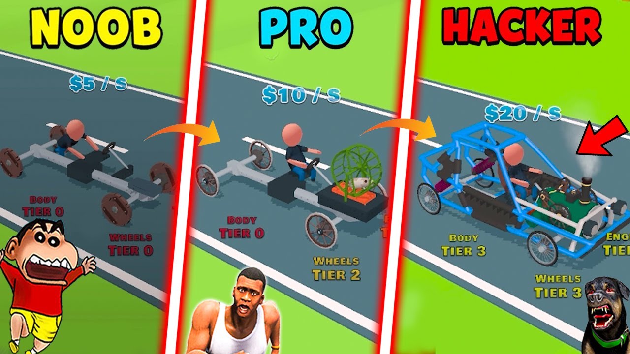 Shin Chan Speed Racing SHINCHAN UPGRADED Noob CAR to SPORTS CAR in IDLE RACE with SHINCHAN ...