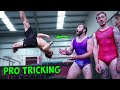 GYMNASTS TRY TRICKING (WORLD RECORD ATTEMPT!) | Nile vs Ash