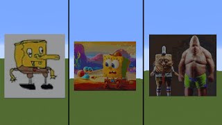 Minecraft: Which SPONGEBOB \u0026 GARY art looked the best? 🤔 #Shorts