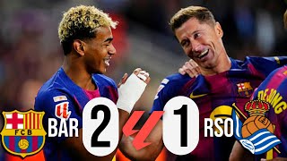 Resumen del Barcelona vs Real Sociedad Hoy | Barca Highlights Today & Goals | Lamine Yamal assist