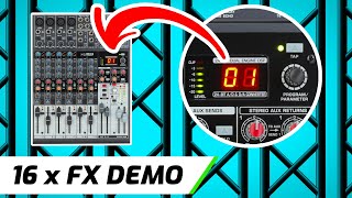 Behringer Xenyx Q1204USB Audio Effects Demo  All 16 FX Test