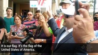 Anti-Trump protesters and Supporters clash at rally in Tampa Florida