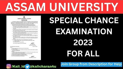 Special Chance Examination 2023 | Assam University Silchar #ug #pg #llb