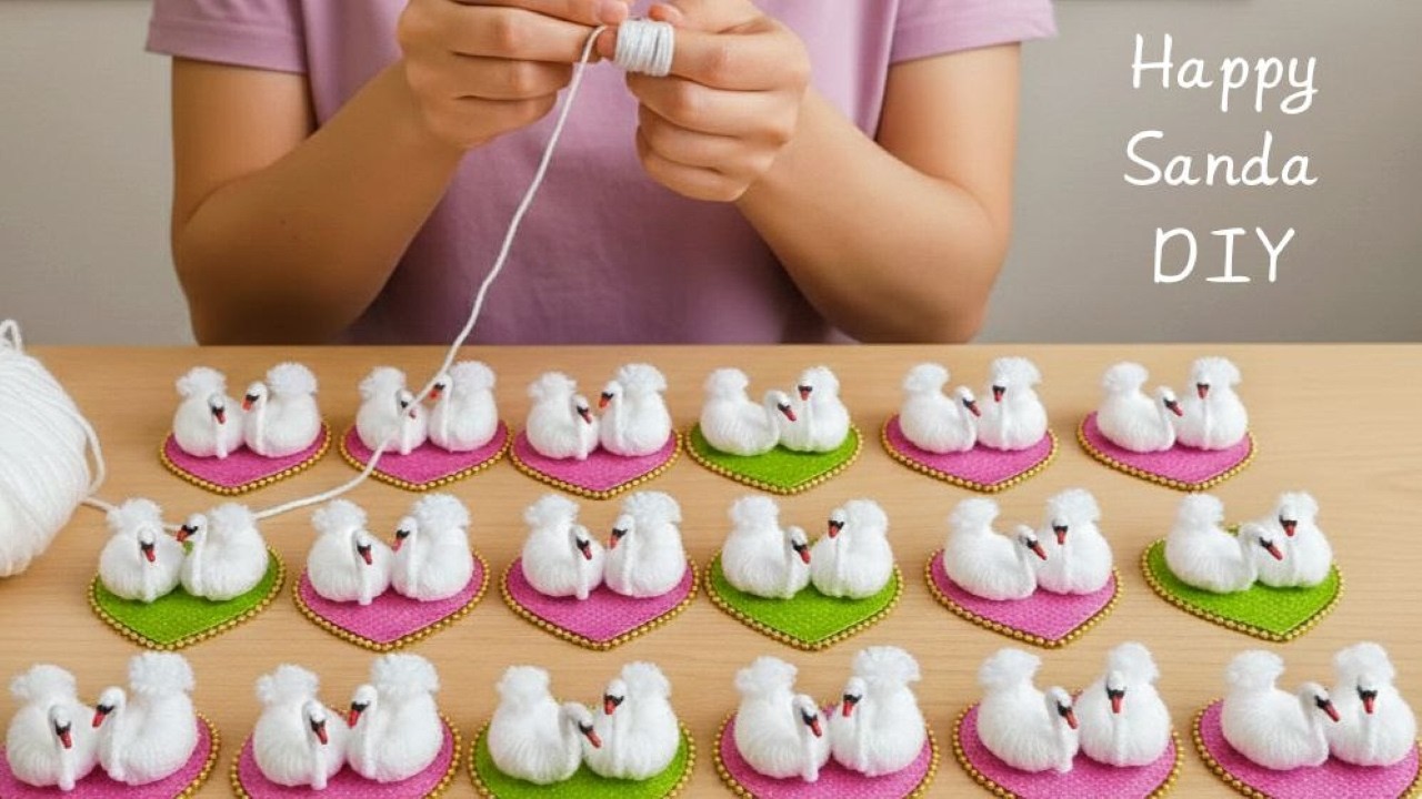 🌟❤️I Made 10 Pairs and Sold Them All - An Unusual Gift for Valentine's Day - Amazing Yarn Swans !!