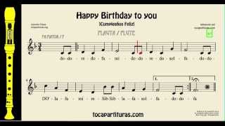 Cumpleaños Feliz Partitura Fácil con Notas en Fa Mayor - YouTube