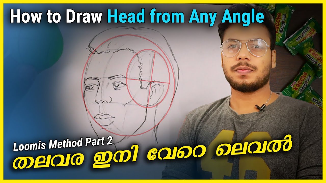 How to Draw the Head from Any Angle | Loomis Method | മലയാളം Art ...