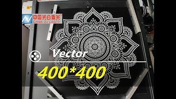Fiber laser machine with  electric XY table for 400*400mm large format vector engraving.