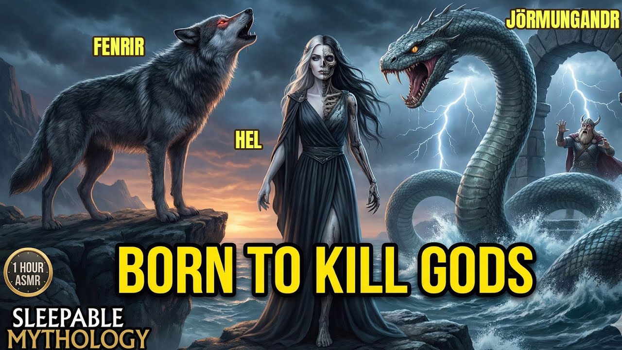 Loki's Monstrous Children: Fenrir, Jörmungandr & Hel | Norse Mythology Sleep Story (1 Hour ASMR)