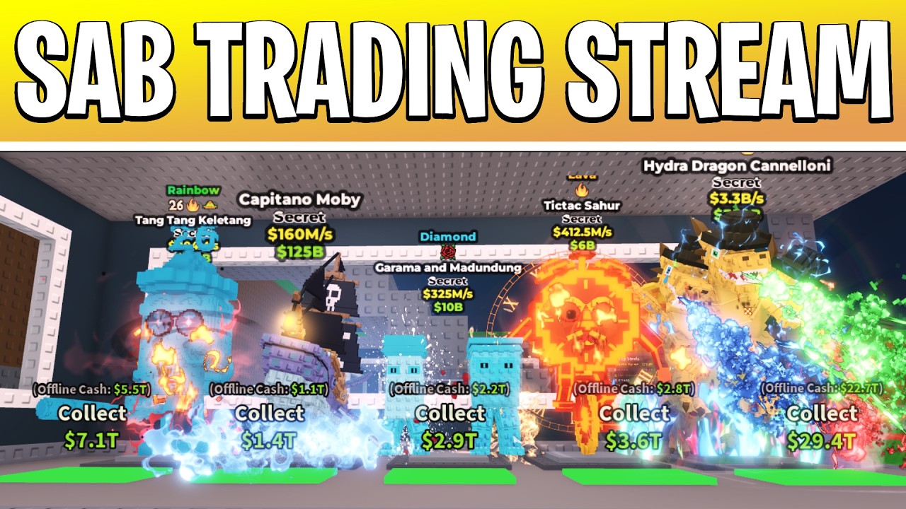 STEAL A BRAINROT TRADING STREAM TRADING MID TIERS AND HIGH TIERS