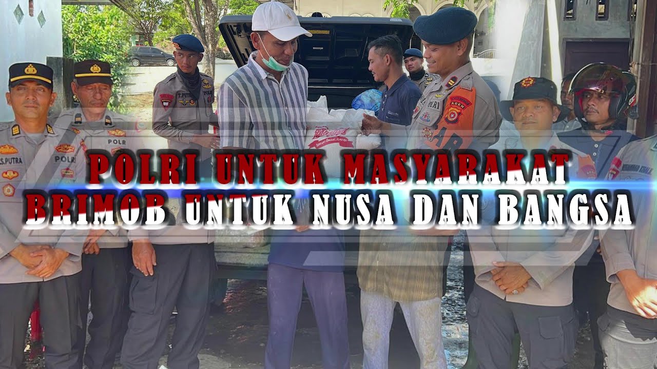 Brimob Aceh Bersama Polres Pidie Jaya Salurkan Bantuan Kemanusiaan kepada Warga