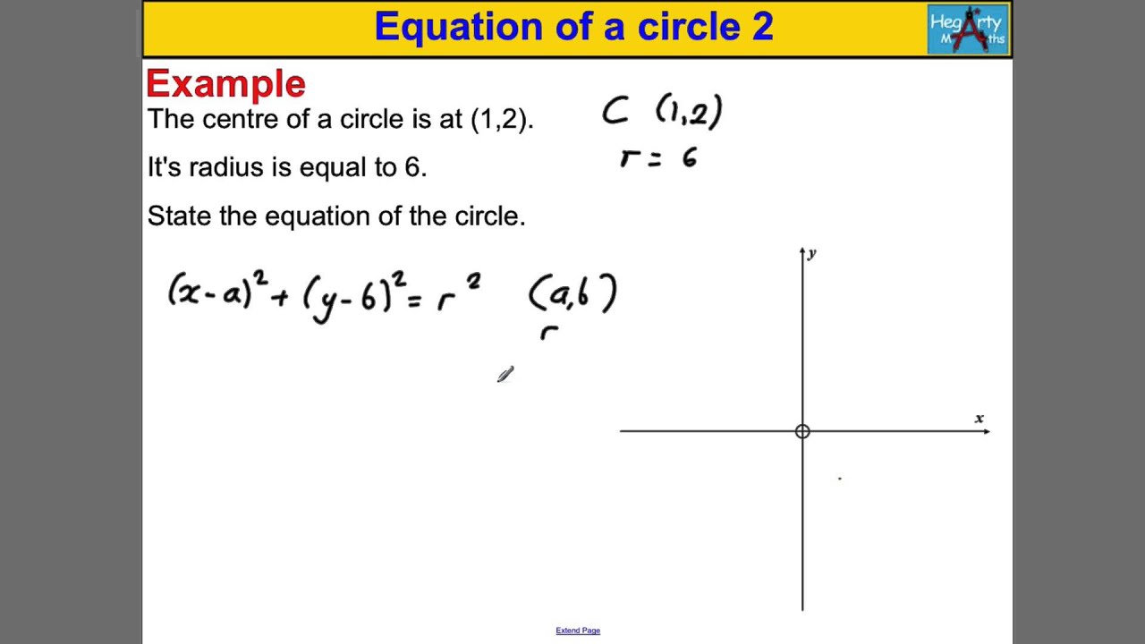 Equation of a circle 2 YouTube