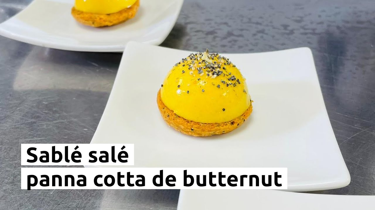Sablé salé et panna cotta de butternut