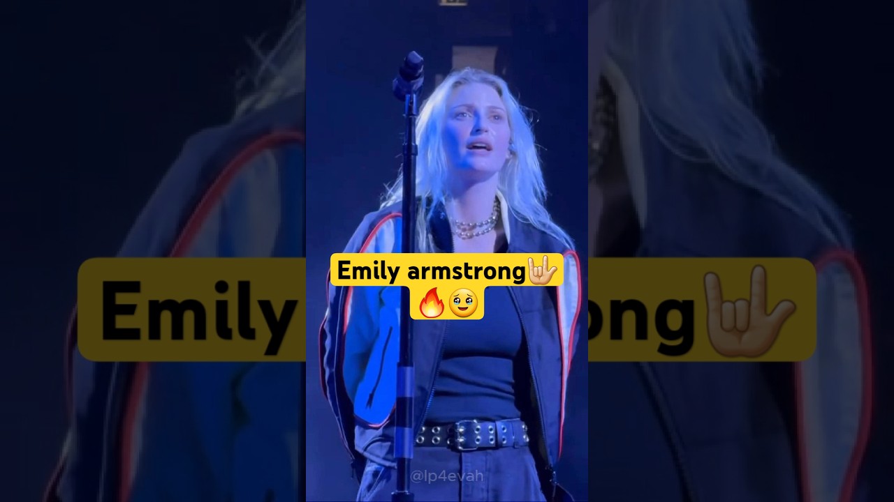Emily  gets emotional during "waiting for the end" perfomed live in london september 24th