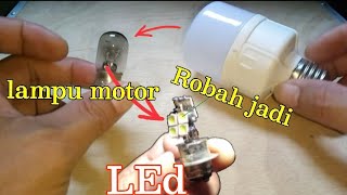 Membuat lampu LED motor pakai hpl 10w dan modif kelistrikan kayak motor model baru