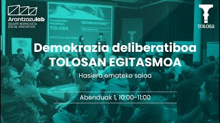 Demokrazia deliberatiboa: Tolosako egitasmoa