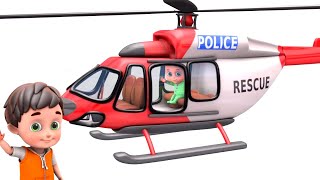 Police Chase Car - Rescue Helicopter | Tractor Cartoon, Fire Truck | Surprise Toys for Kids