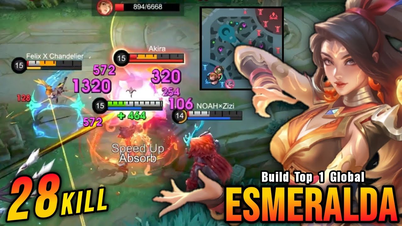 28 Kills!! Super Hard Carry Esmeralda Offlane Monster!! - Build Top 1 Global Esmeralda ~ MLBB