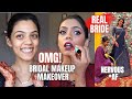 I did BRIDAL Makeup MAKEOVER on a REAL BRIDE | my first bridal booking (nervous AF) | Shalini Mandal