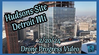 Aerial View of Hudson's Site Detroit: Construction Progress Update