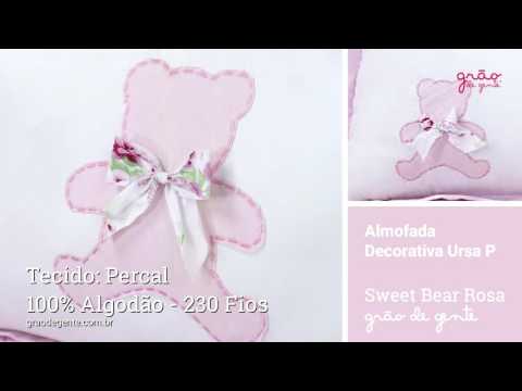 Almofada Decorativa Ursa P Sweet Bear Rosa | Ref: 48330