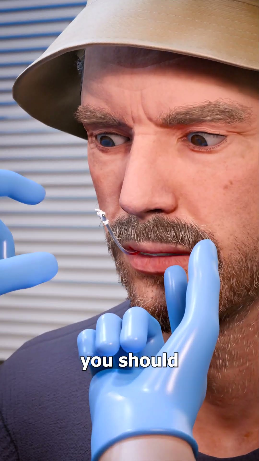 Removing A Fish Hook From Your Lip ?