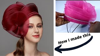 DIY Women Occasion Hat designed with crinoline | Hat making tutorial