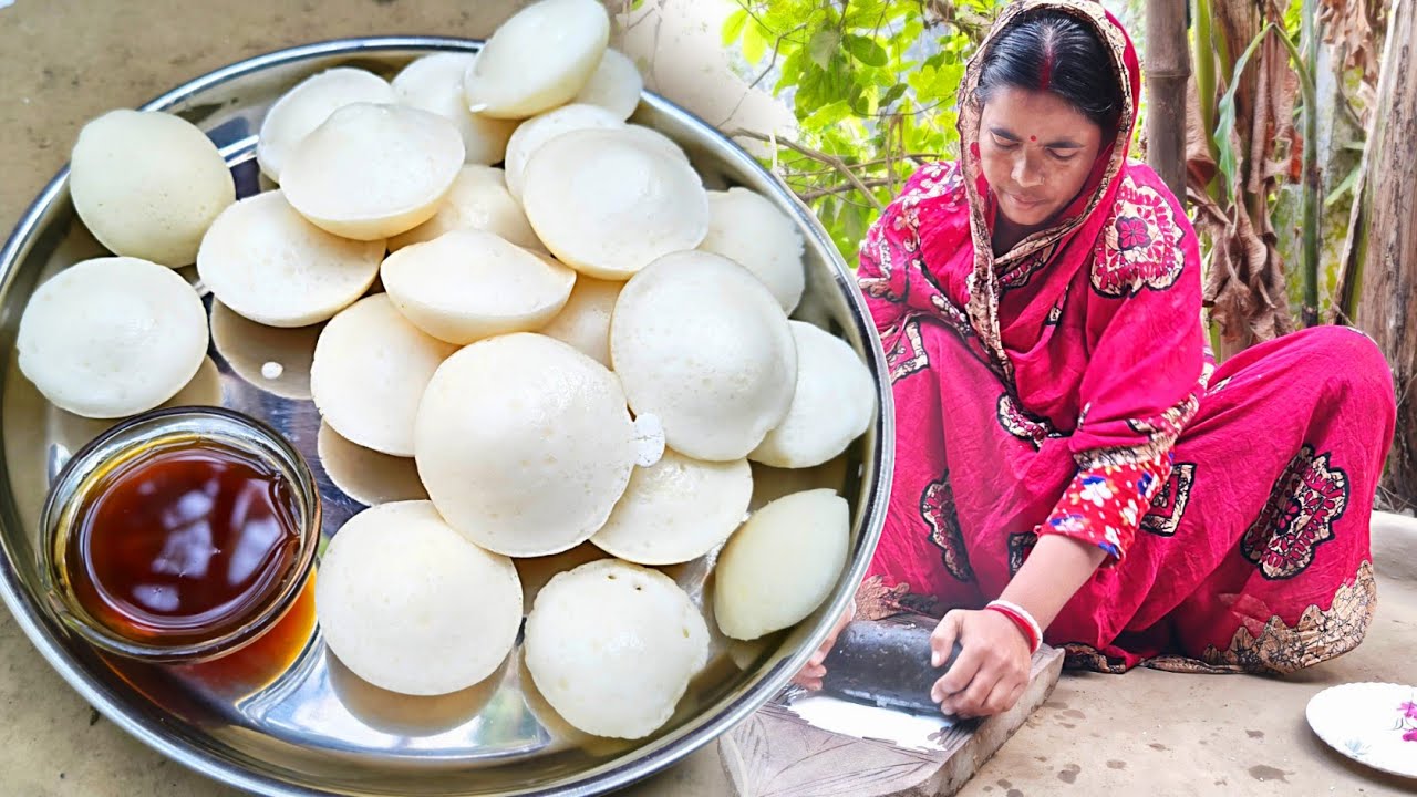 😋😋😋 তুলোর মতো নরম,ফোলা ফোলা, মাত্র ১০ মিনিটে চিতই পিঠা রেসিপি।@villagefood