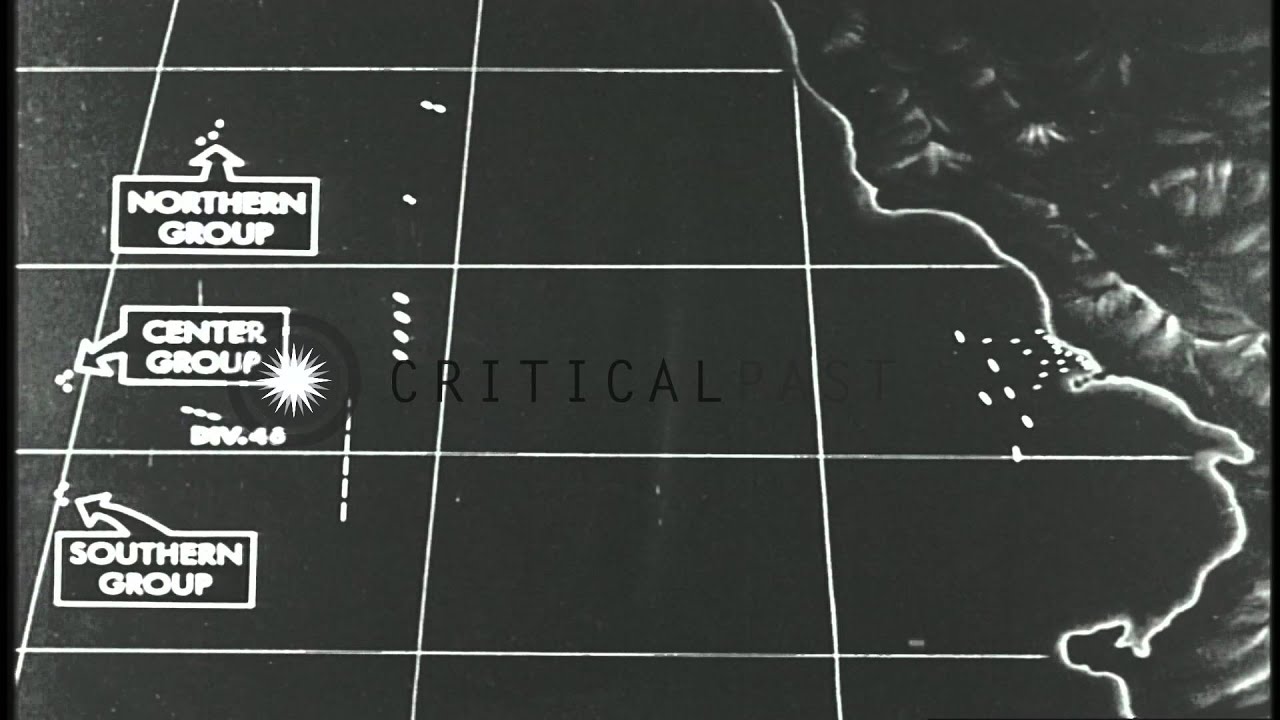 Empress Augusta Bay:  Positioning and direction of US ships against the Northern,...HD Stock Footage