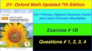 D1 Math Exercise 1B Updated  7th edition | D1 Exercise 1B  question- 1, 2, 3, 4 | Full Solution