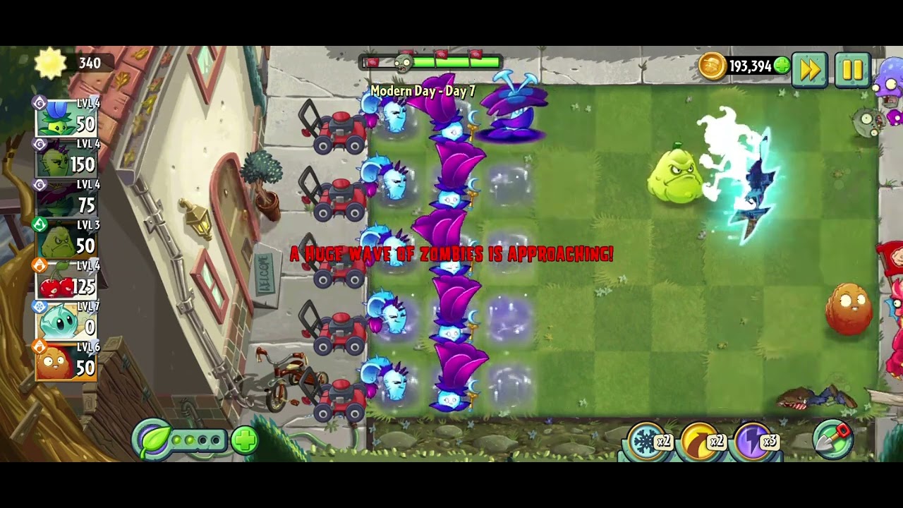 PvZ2 Modern Day 7 Replaying Plants Vs Zombies 2 - YouTube