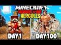 I Survived 100 Days as HERCULES in Minecraft.. Here&#39;s What Happened..