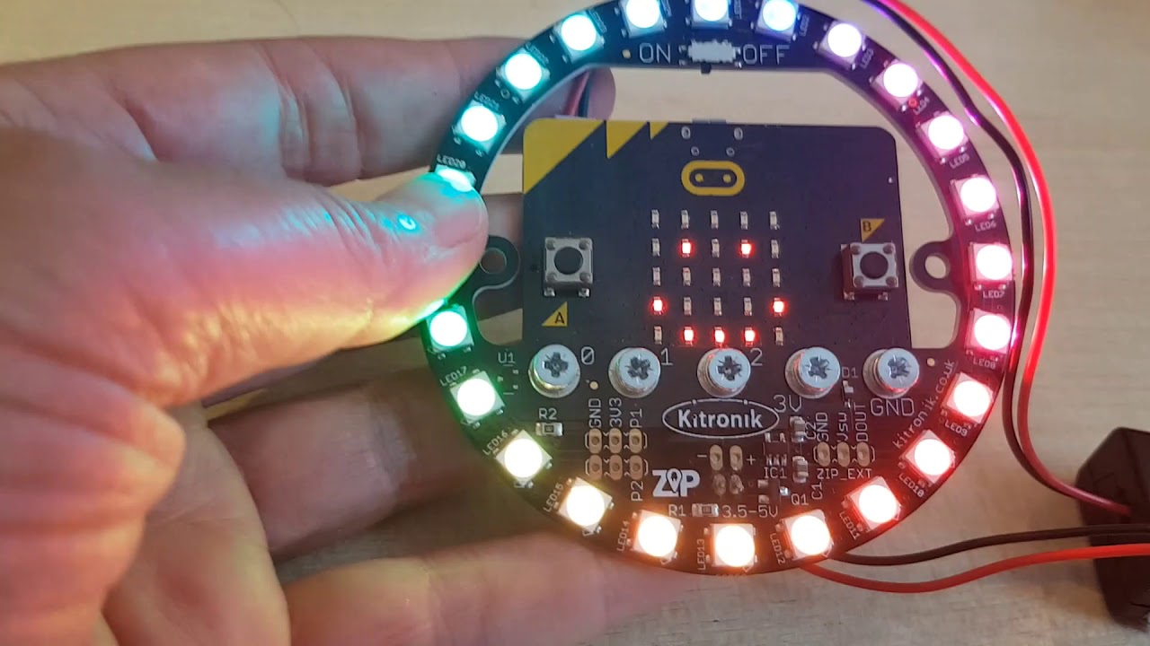 micro:bit ZIP om neopixels te leren programmeren met de microbit - YouTube
