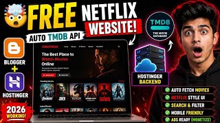 🤯 Build Netflix-Style Movie Website FREE | Blogger + TMDB API + Hostinger (2026)