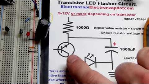 Single NPN Bipolar Junction Transistor LED flasher circuit updated diagram learning electronics